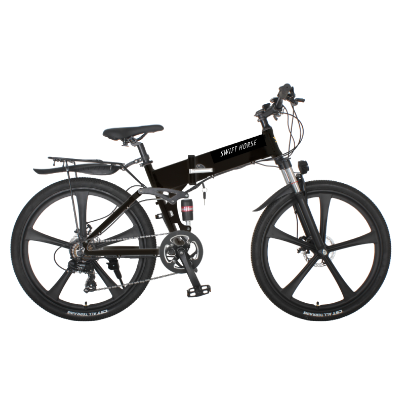 【SWIFT HORSE 2】折畳み電動アシスト自転車-マットブラック