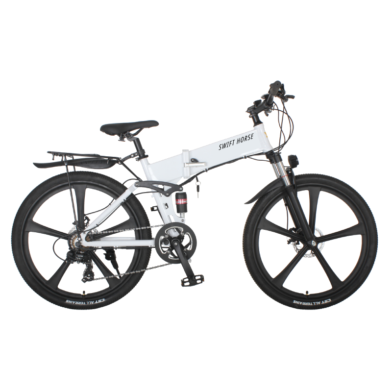 【SWIFT HORSE 2】折畳み電動アシスト自転車-パールホワイト